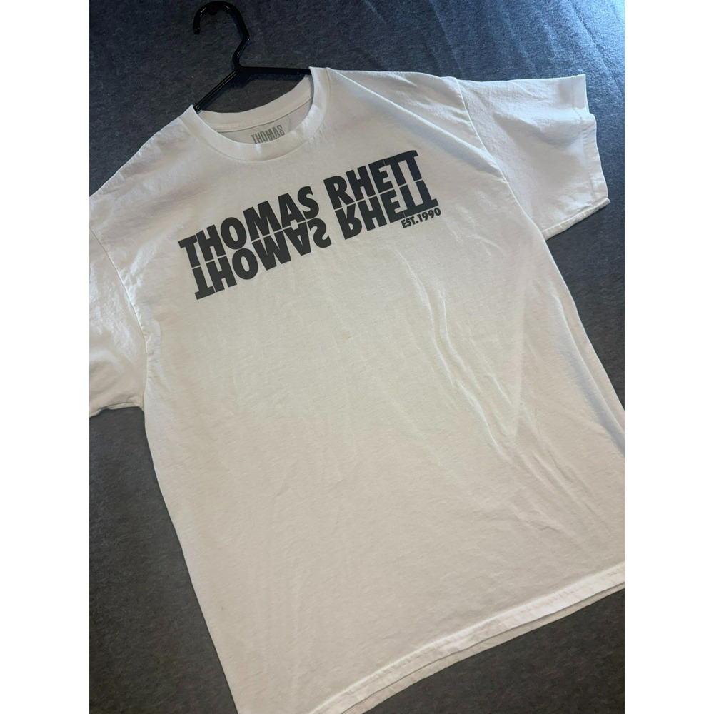 Thomas Rhett Fan Tshirt - White Cotton Mens Shirt Size Large